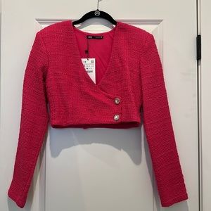 Cropped structured top